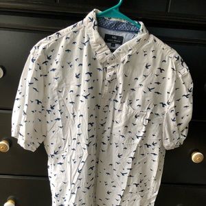 Michael Brandon XL short sleeve button down. Slim fit. Bird shirt
